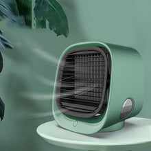 Load image into Gallery viewer, USB Mini Air Cooler Fan Air Cooling Conditioner with Night Light Portable Humidification Desktop Air Cooler Multifunction Summer