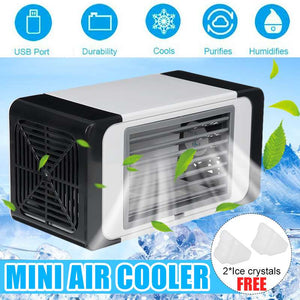 5W Air Conditioner Fan Portable Mini Personal Space Fan Cooler USB Cooling The Quick Easy Way To Cool Fan+2 Ice Crystal Pack