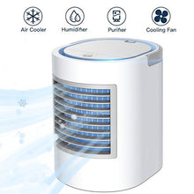 Load image into Gallery viewer, Household Mini Air Cooler Fan Portable Air Conditioner Water cooling System Low Noise 3 Gears Wind Humidification Purification
