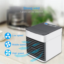 Load image into Gallery viewer, Home Mini Air Conditioner Portable Air Cooler 7 Colors LED USB Personal Space Cooler Fan Air Cooling Fan Rechargeable Fan Desk
